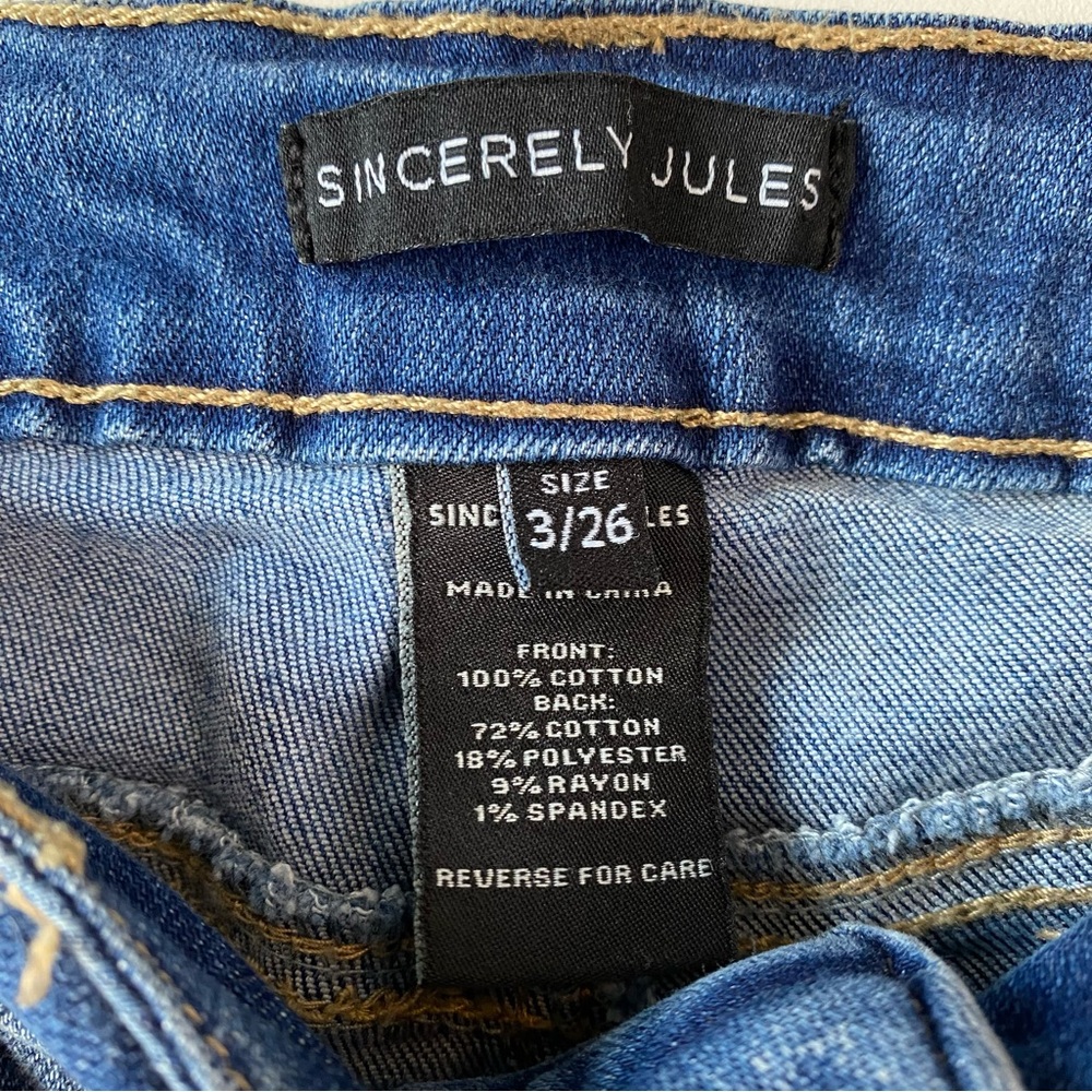 Sincerely Jules Exposed Button Fly Crop Jeans 26 - Picture 3 of 8
